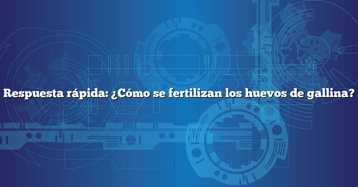 Respuesta rápida: ¿Cómo se fertilizan los huevos de gallina?