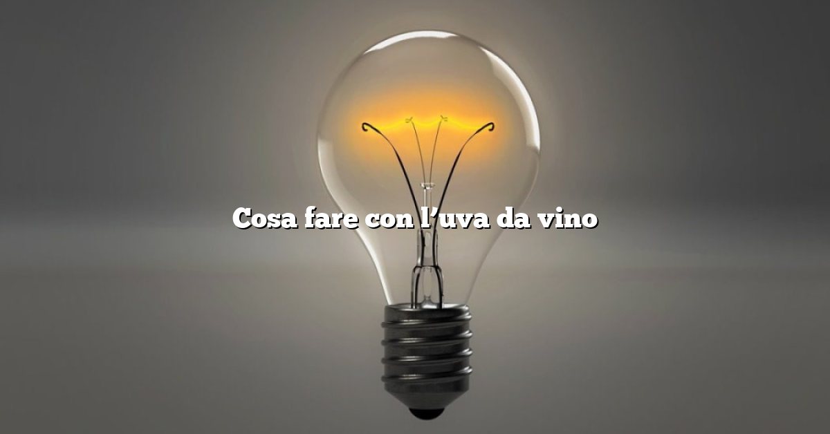 Cosa fare con l’uva da vino