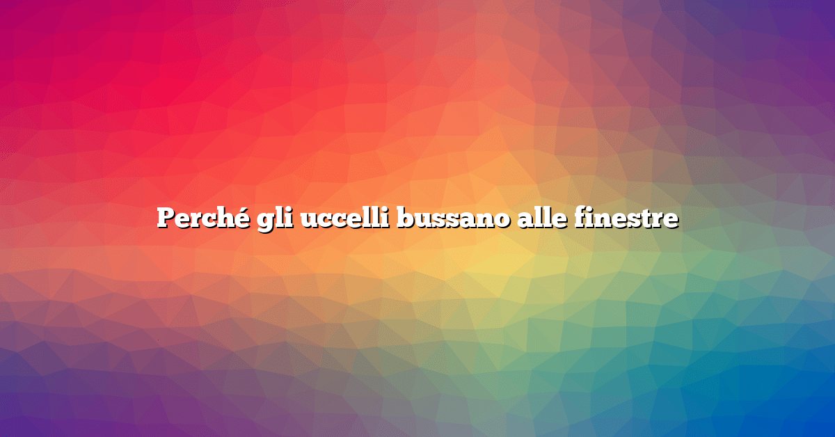 Perché gli uccelli bussano alle finestre