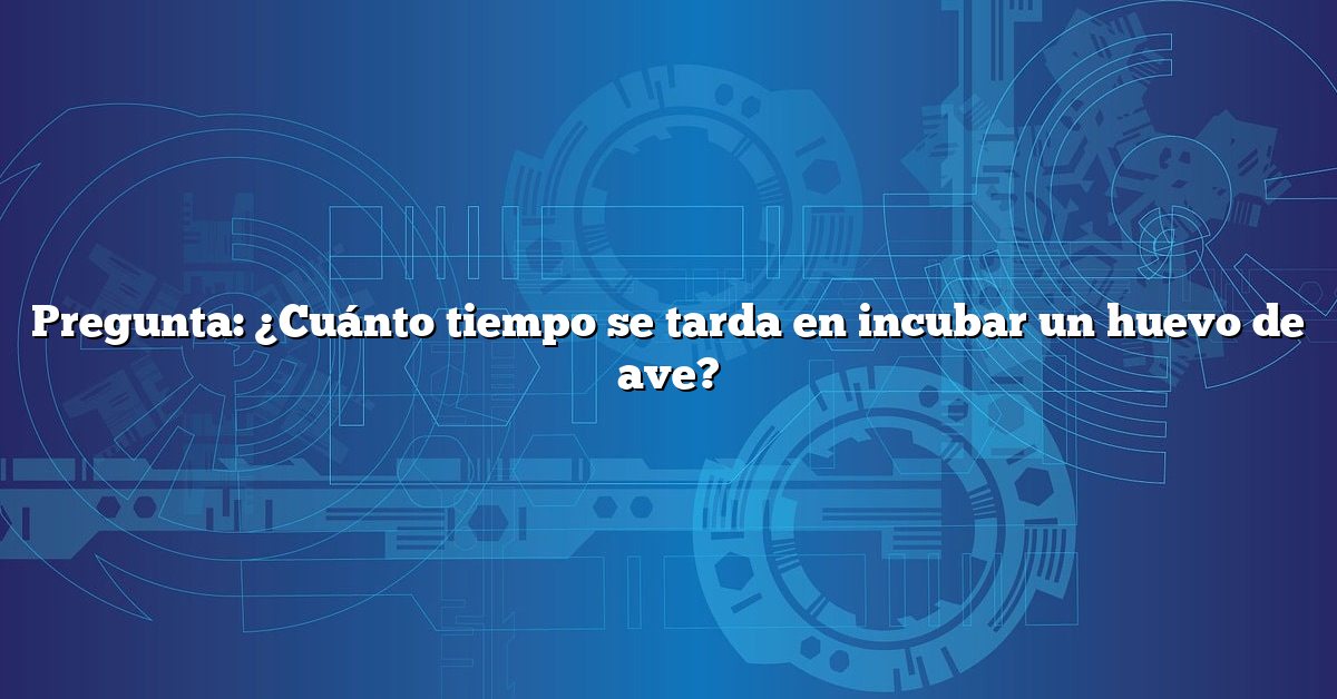 Pregunta: ¿Cuánto tiempo se tarda en incubar un huevo de ave?