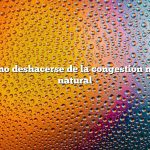 Pregunta: Cómo deshacerse de la congestión nasal de forma natural