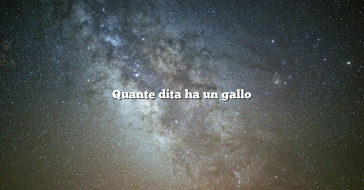 Quante dita ha un gallo