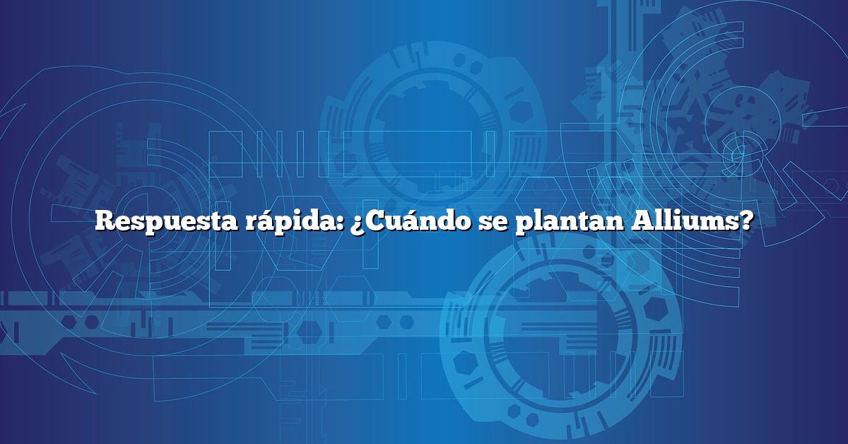 Respuesta rápida: ¿Cuándo se plantan Alliums?
