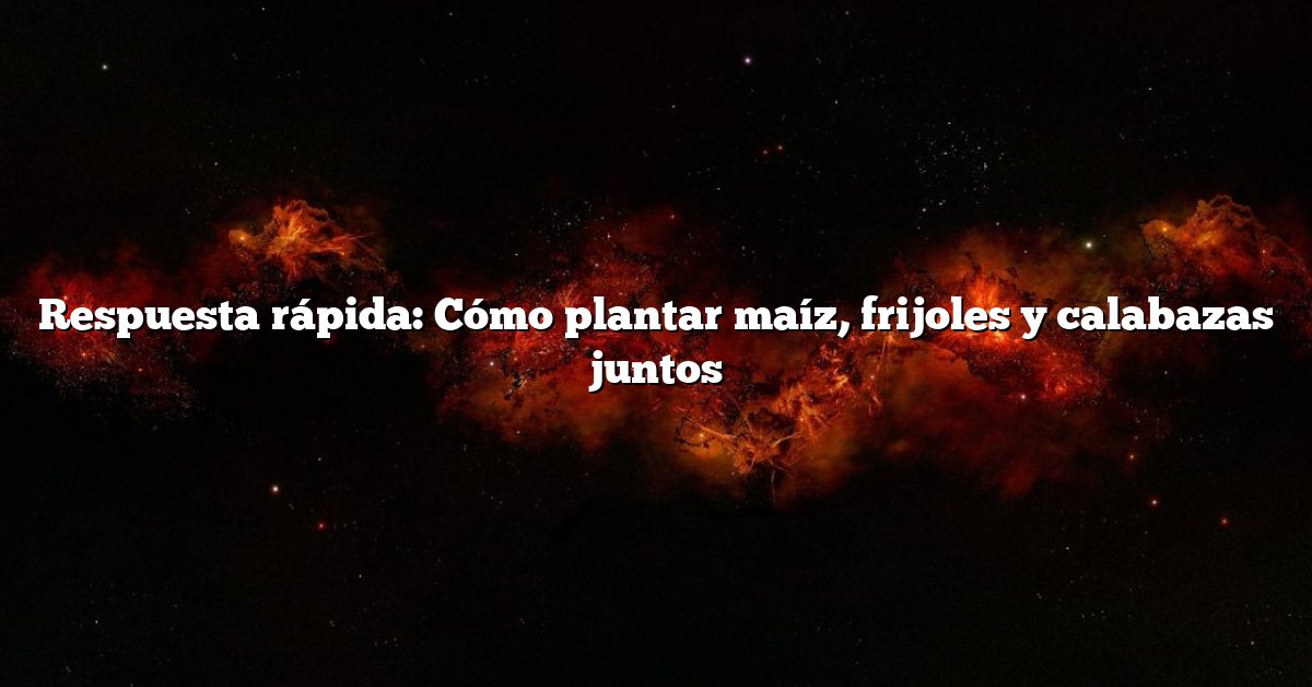 Respuesta rápida: Cómo plantar maíz, frijoles y calabazas juntos