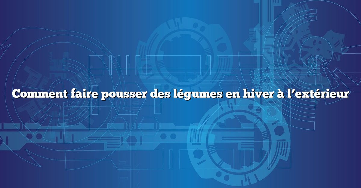 Comment faire pousser des légumes en hiver à l’extérieur