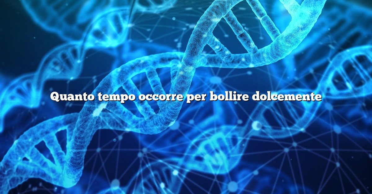 Quanto tempo occorre per bollire dolcemente