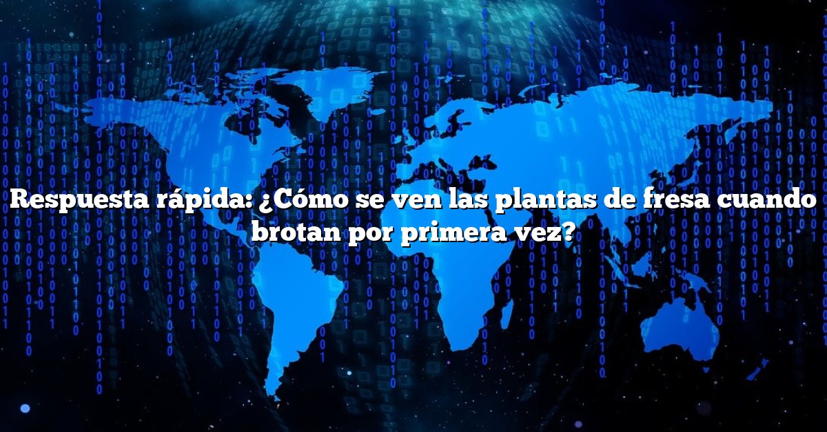 Respuesta rápida: ¿Cómo se ven las plantas de fresa cuando brotan por primera vez?