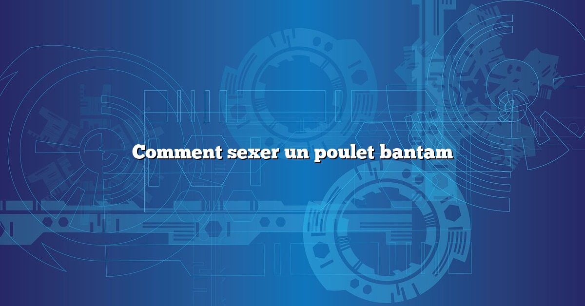 Comment sexer un poulet bantam
