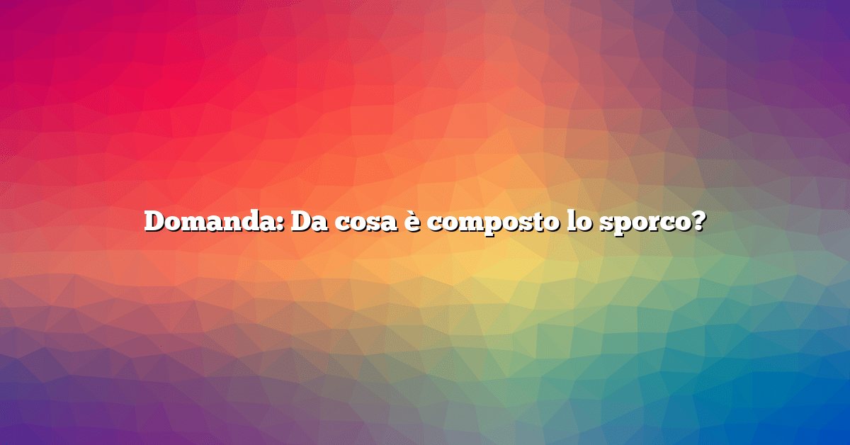 Domanda: Da cosa è composto lo sporco?