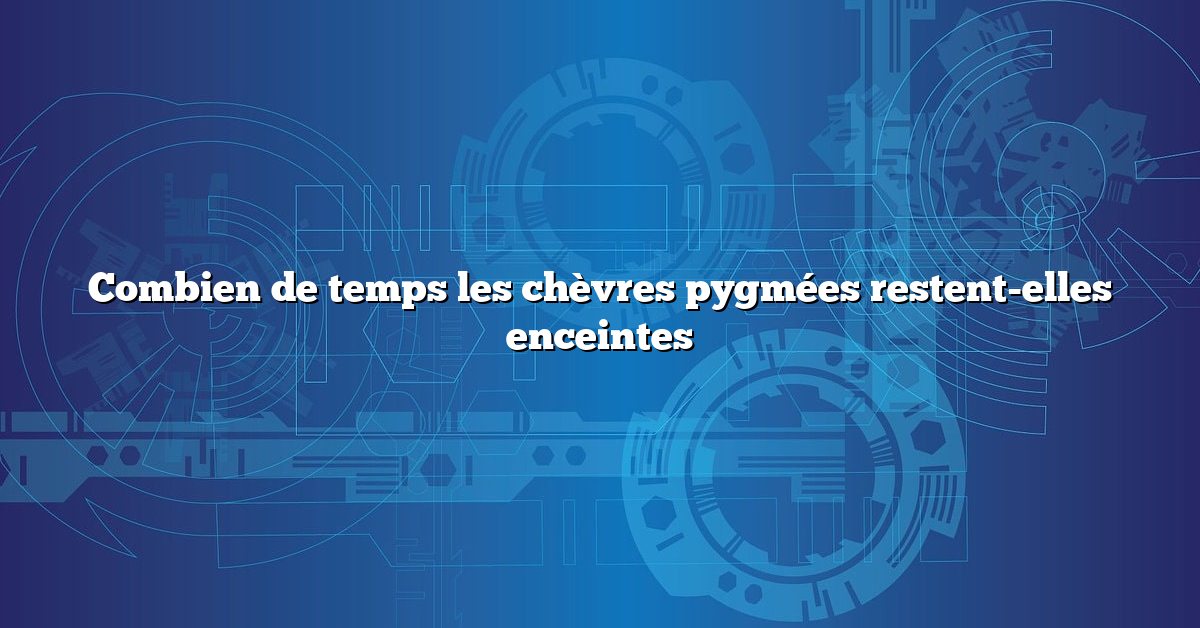 Combien de temps les chèvres pygmées restent-elles enceintes