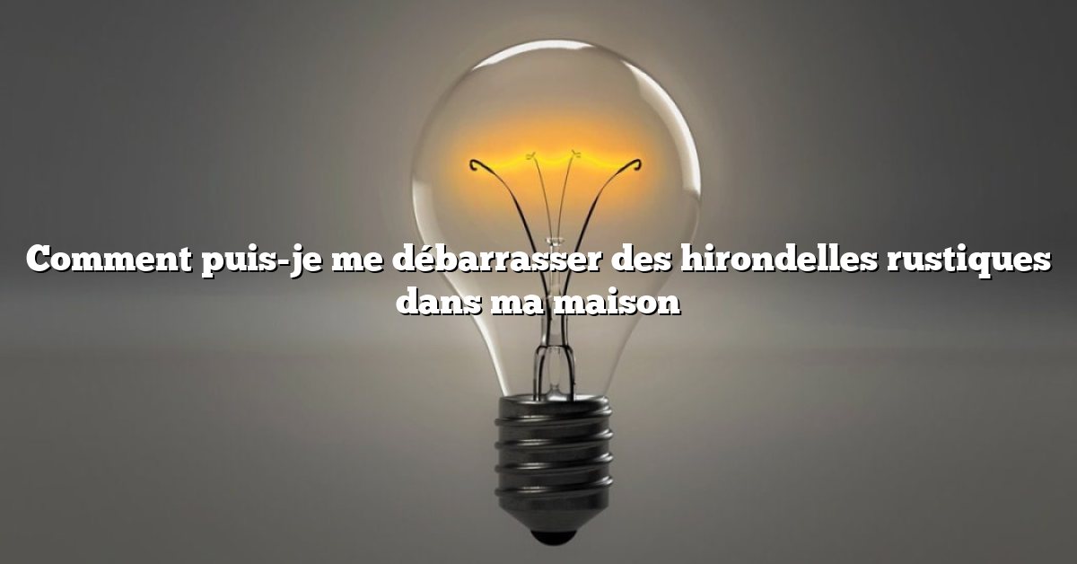 Comment puis-je me débarrasser des hirondelles rustiques dans ma maison